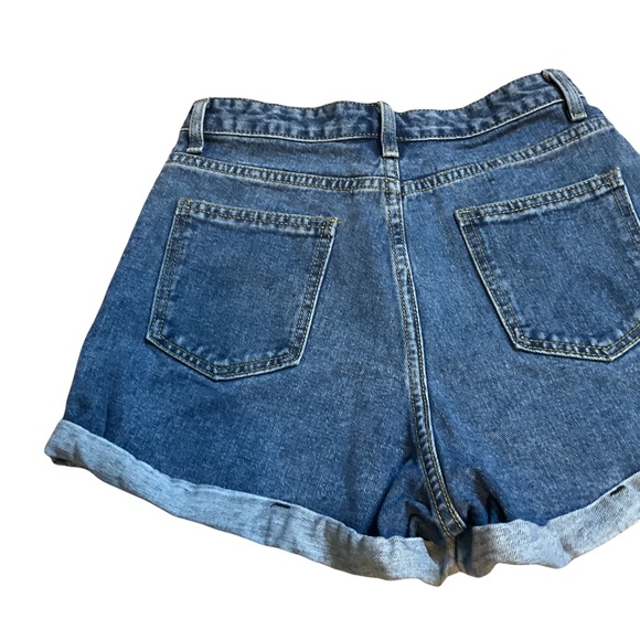 FINAL PRICE: Shein NEW Medium Wash High Waisted Denim Cuffed Shorts - Picture 3 of 6